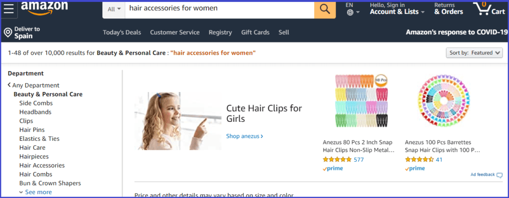 How To choose a Niche for a Blog-amazon-screenshot