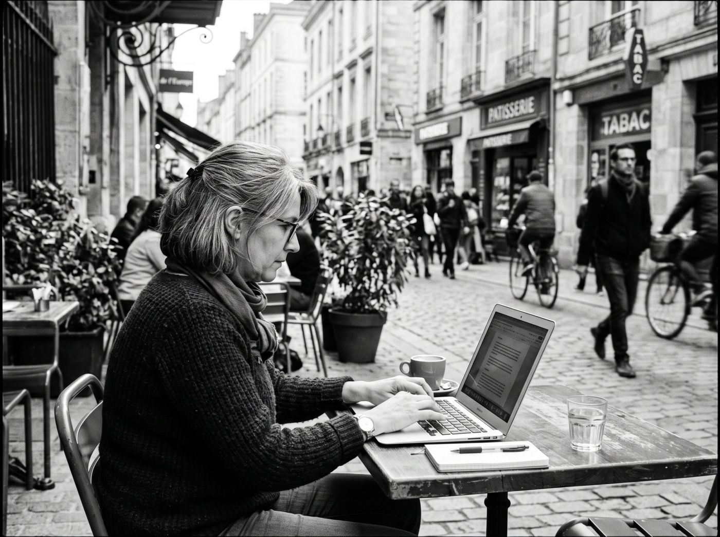 wealthy affiliate experience-woman using laptop outdoors